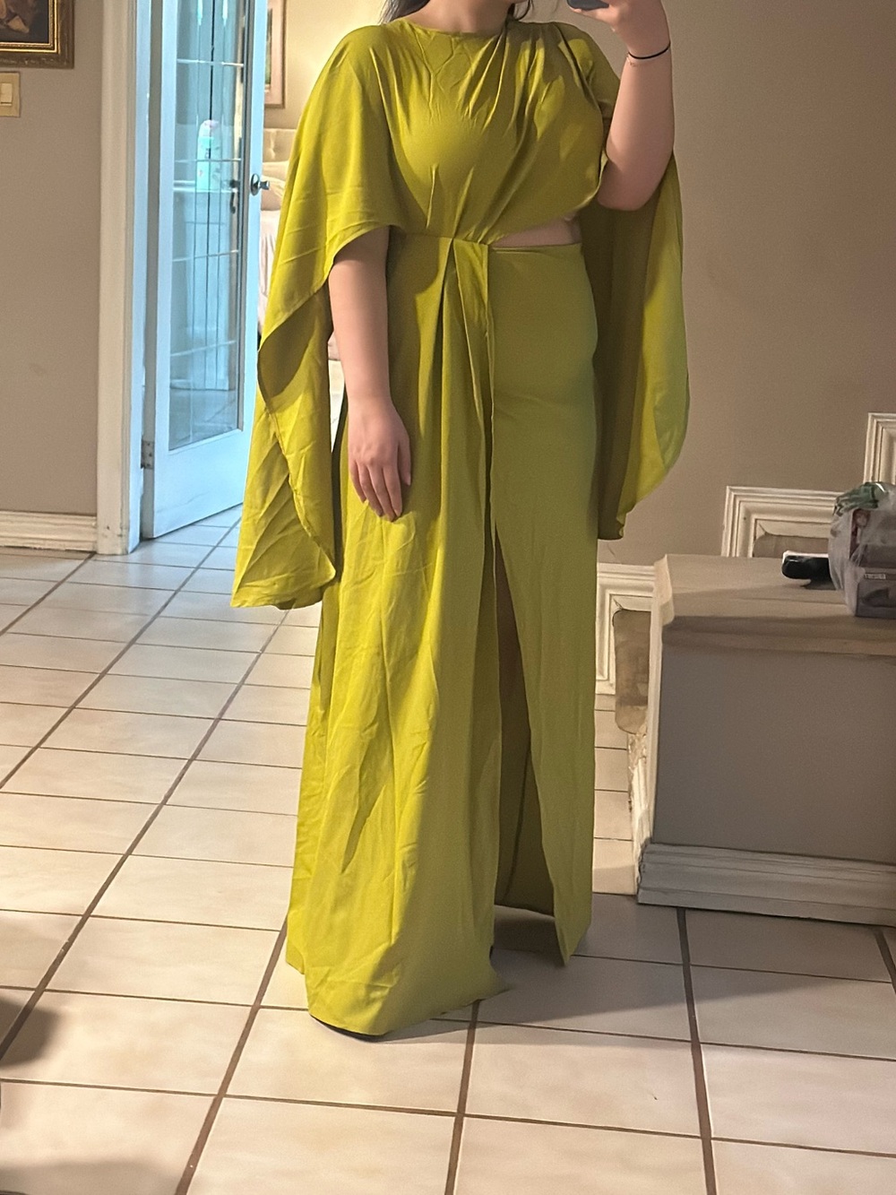 Olive Green Wrap Maxi Dress - Women